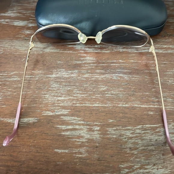 Seiko T358 pure titanium pink and gold full rim eyeglasses with black hard case - Picture 11 of 16